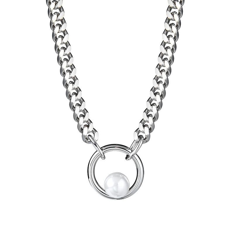 

Шикарное стальное титановое жемчужное геометрическое колье-чокер для женщин. Идеальный подарок для