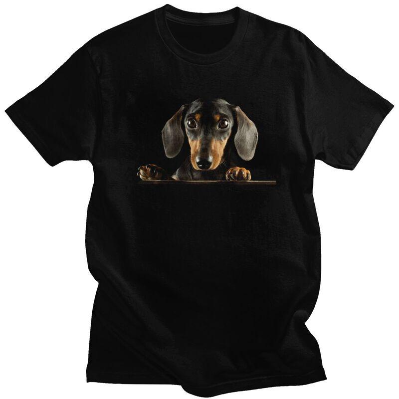

Custom Dachshund Dog Tshirts for Men Short Sleeves Leisure T Shirt Cool Pets Animal T-shirt Slim Fit Pure Cotton Tee Gift Ide... S разноцветный