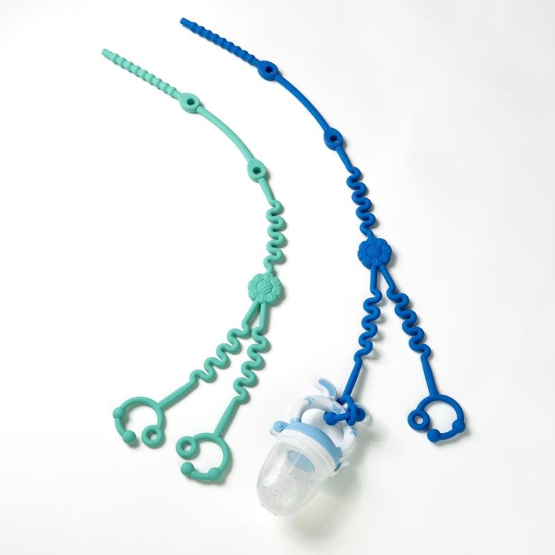 2 In 1 Sunflower Pattern Baby Pacifier Chain Silicone Bottle Holder Multifunctional Teething Toy for Easy Travel