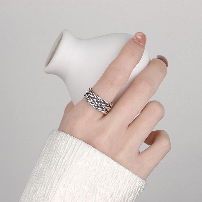 925 Sterling Silver Rings for Women Couple Minimalist Handmade Simple Interware Ring Party Jewelry Gift Prevent Allergy