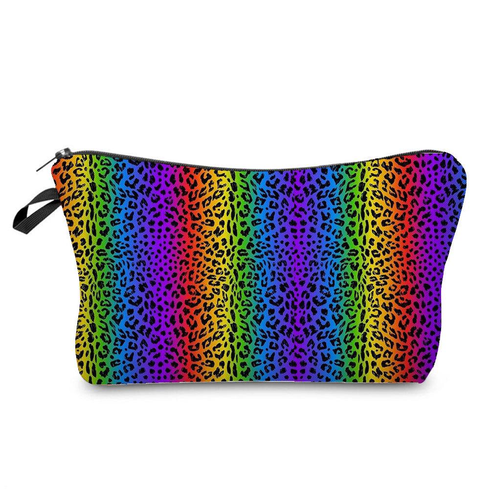 Women Leopard  Print Cosmetic Bag Toiletries Organize Travel Storage Case  6398