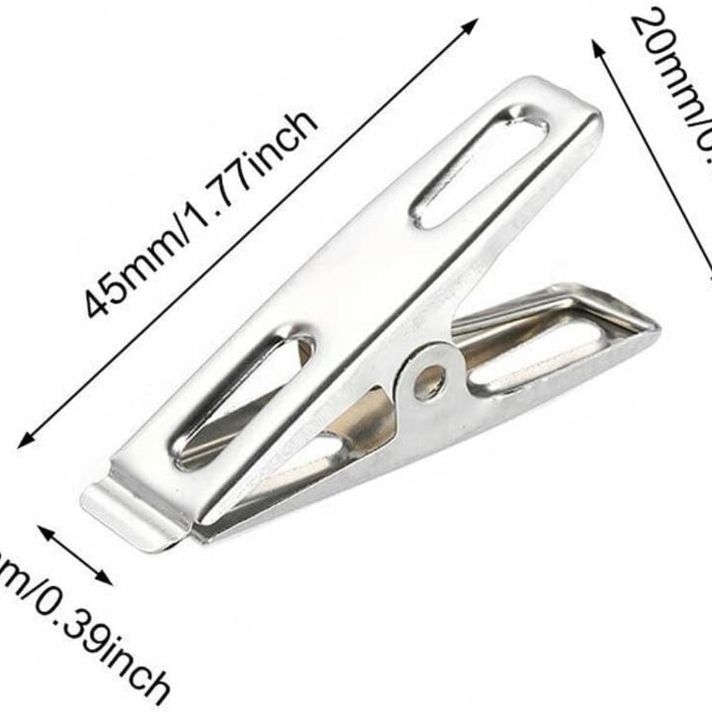 

20 Pcs Stainless Steel Flat Mouth Washing Line Clothes Pegs, Metal Clips Clamps Laundry Clips Bag Clips Hanger Clips Holder United States