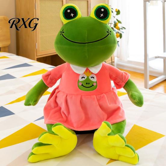 Kids Plush Toy Frog Prince Princess Toy, Cute Stuffed Animal with Striped Shirt/Skirt, Game Fans Gift Soft Pillow for Bedroom, Birthday Lovers