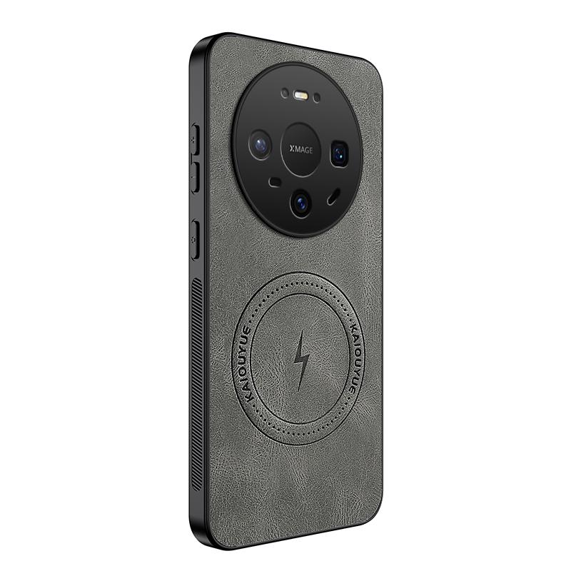 

Роскошный кожаный магнитный чехол для телефона Huawei Mate 80 Pro Для Huawei Mate 80 Pro Беспроводная зарядка Противоударный бампер Чехлы Huawei Mate 80 Pro серый