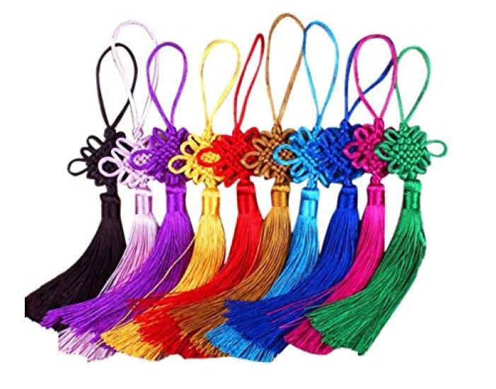 

YISHUI Chinese Knot Tassel 10 Matchmaking Feng Shui Chinese Knot Auspicious Feng Shui Good Luck Car Room HP0009 Ornaments, Pieces, Tassels, Charms,
