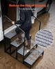 RV Steps with Dual Handrails, 4 Steps, 300 kg Load Capacity, Heavy Duty Outdoor RV Stairs with Non-Slip Mat for Elderly/Pets, Portable Stairs for Hot