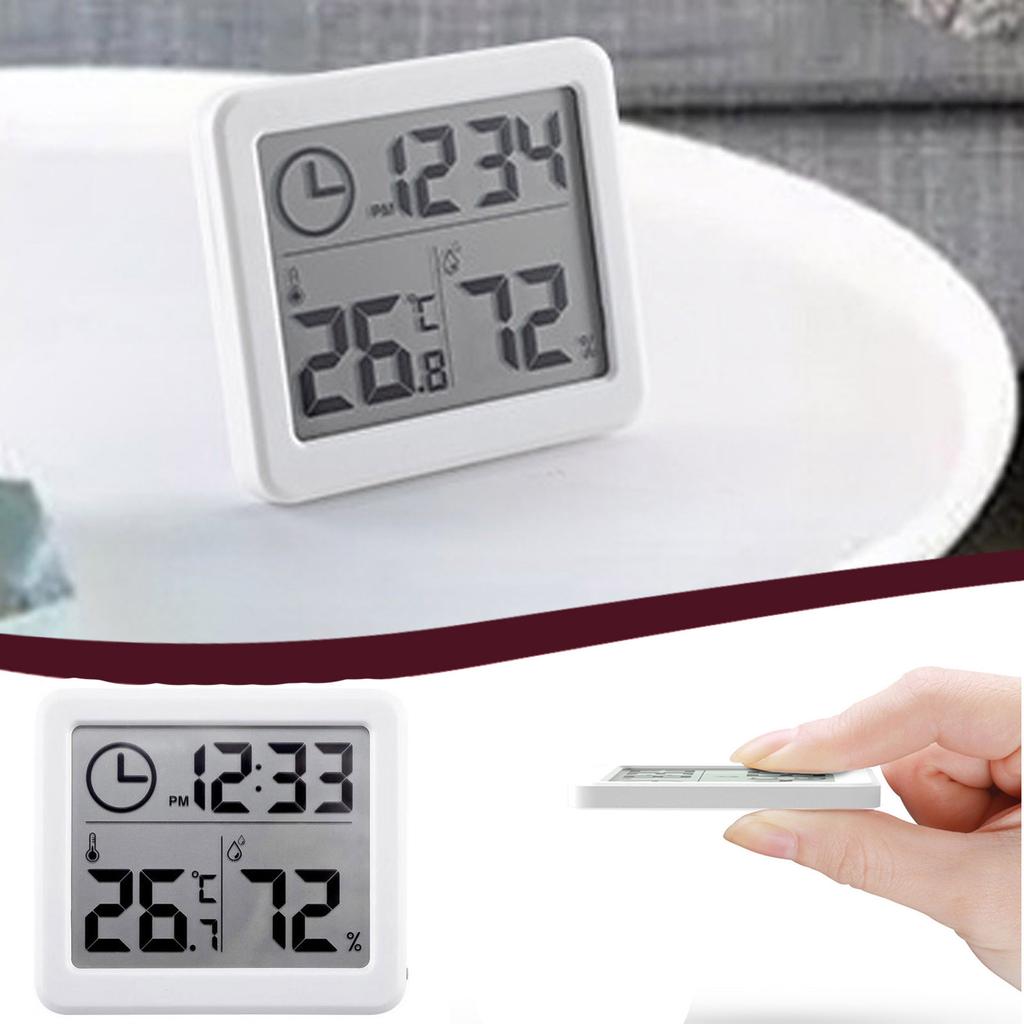 Digital LCD Hygrometer Feuchtigkeitsmesser Zimmer Innen Temperatur Uhr