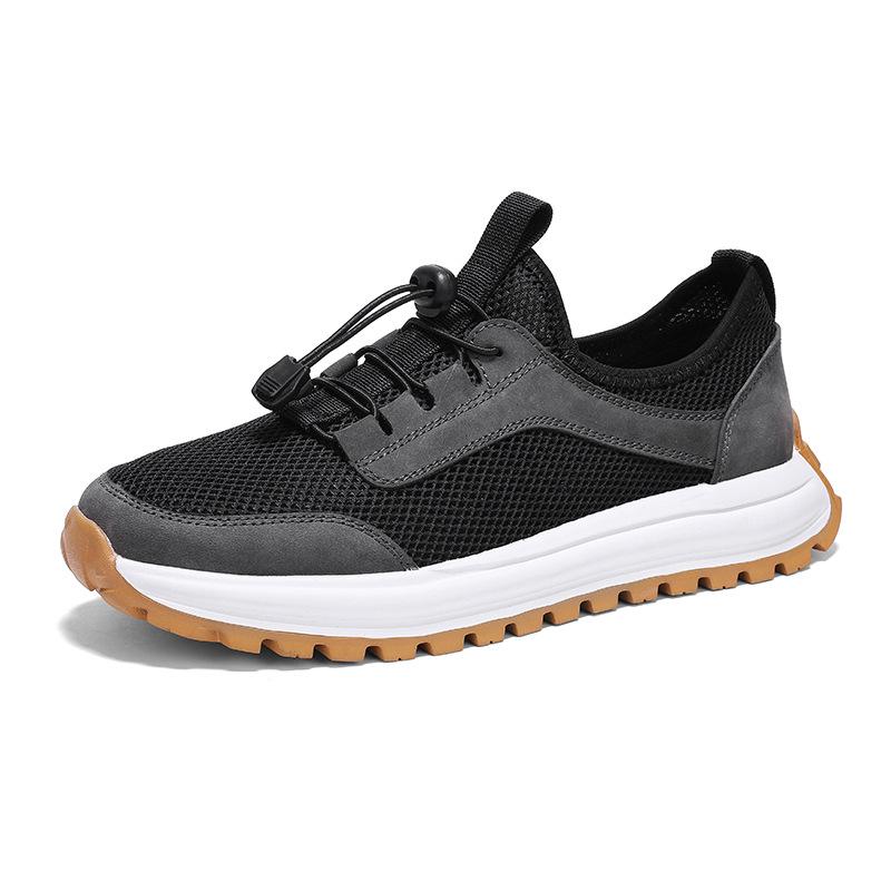 Men s Trendy Lace-Up Mesh Shoes: Breathable, Soft Sole, Non-Slip, Wear-Resistant for Casual Outdoor Activities. 39