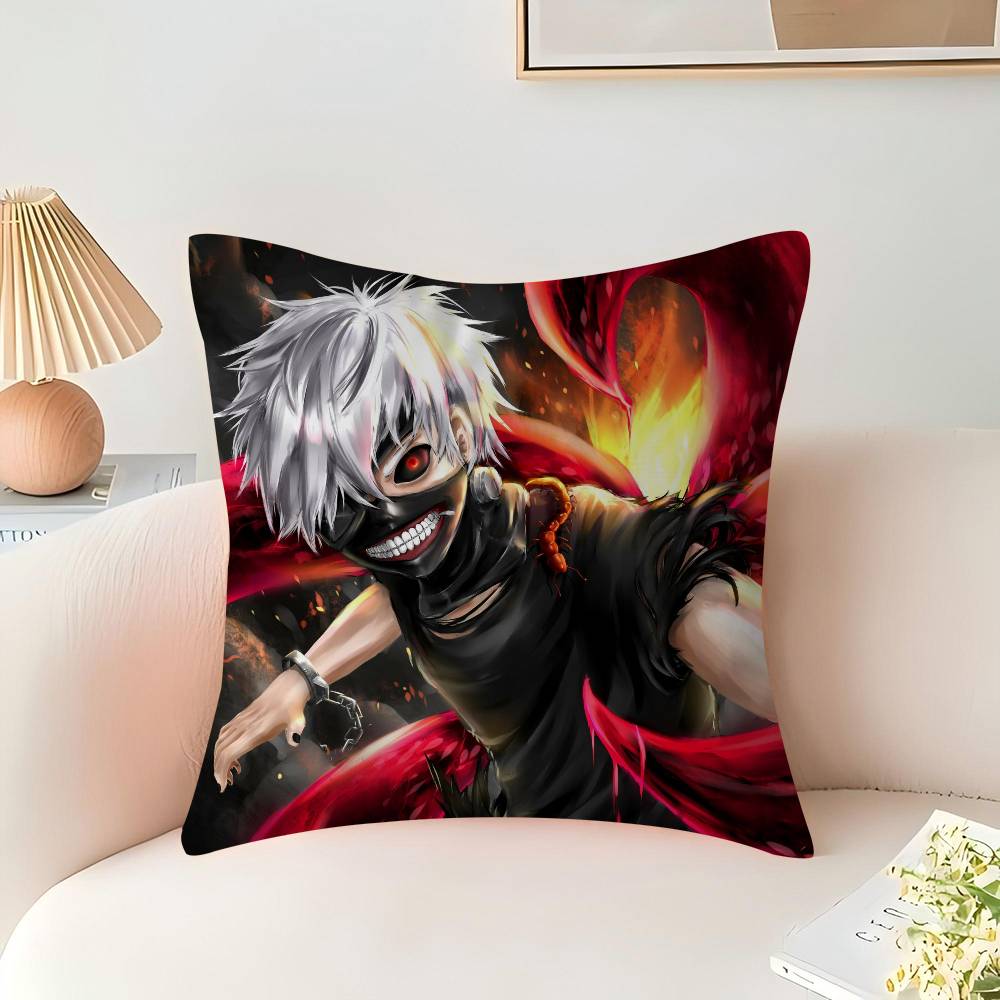 T-Tokyo G-Ghoul Anime Decorative Room Aesthetics Pillow Case Home Decor Bedroom Sofa Bed Couch Pillow Cover 45x45