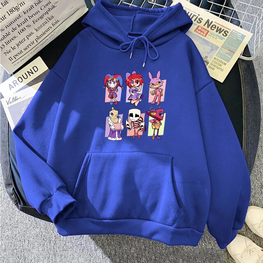 Multicolor Amazing Digital Circus Hoodies Women Harajuku Kawaii Pomni Jax Gangle Kinger Zooble Ragatha Tops Hooded Sweatshirts