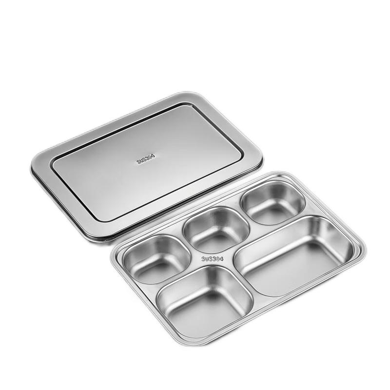 HUIHUADU 304 Stainless Steel Divided Lunch Tray