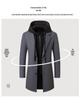 Korean-Style Men's Wool Blend Mid-Length Coat with Removable Hood