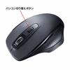 Sanwa Supply Silent Wireless Blue LED Mouse Type-C/A Connector Included Large 5 Button MA-WBLC169BK