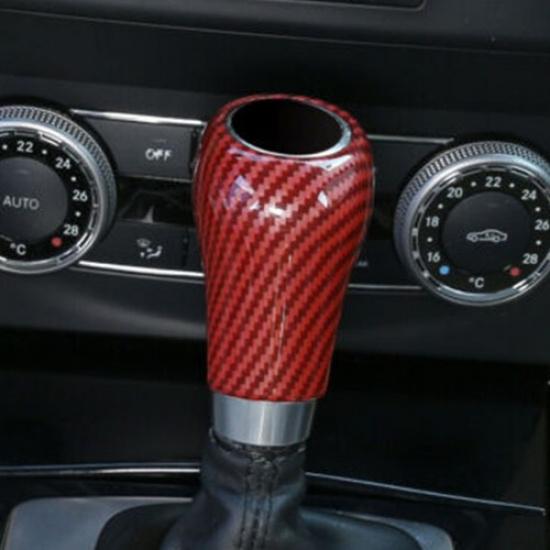Red for Mercedes Benz A C E G Car Gear Shift Knob Panel Cover Carbon Fiber Vinyl