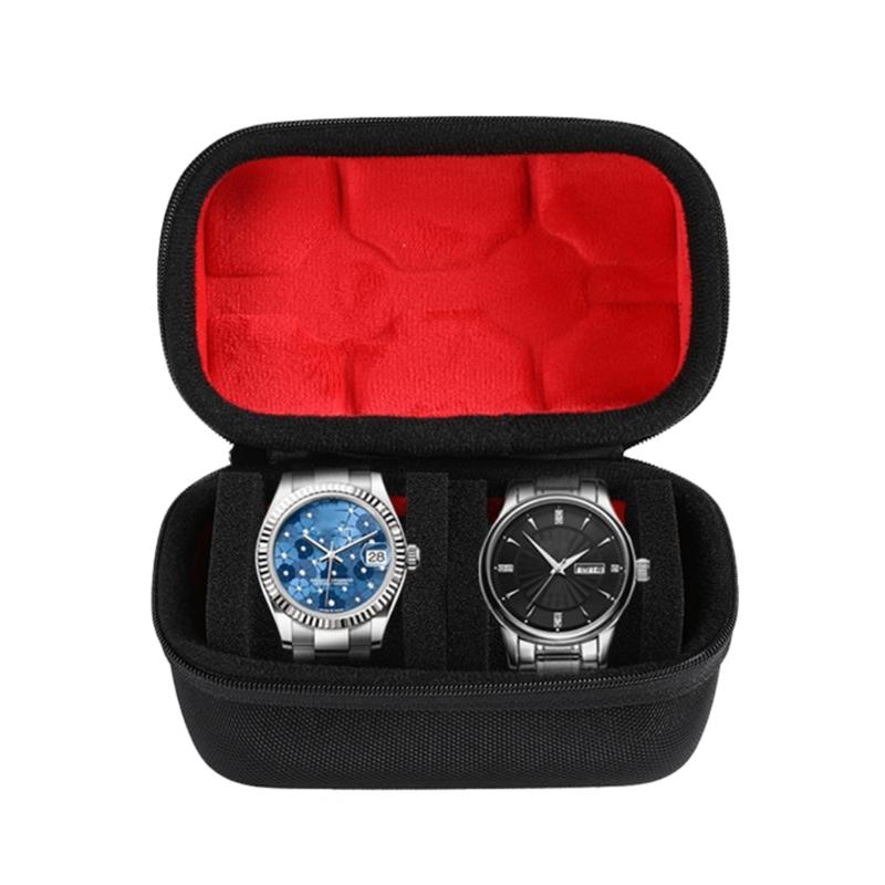 Multifunction 2 Slot Watch Storage Box Holder Case, Travel Organizers With Soft Lining for Wristwear Small Items Jewelry