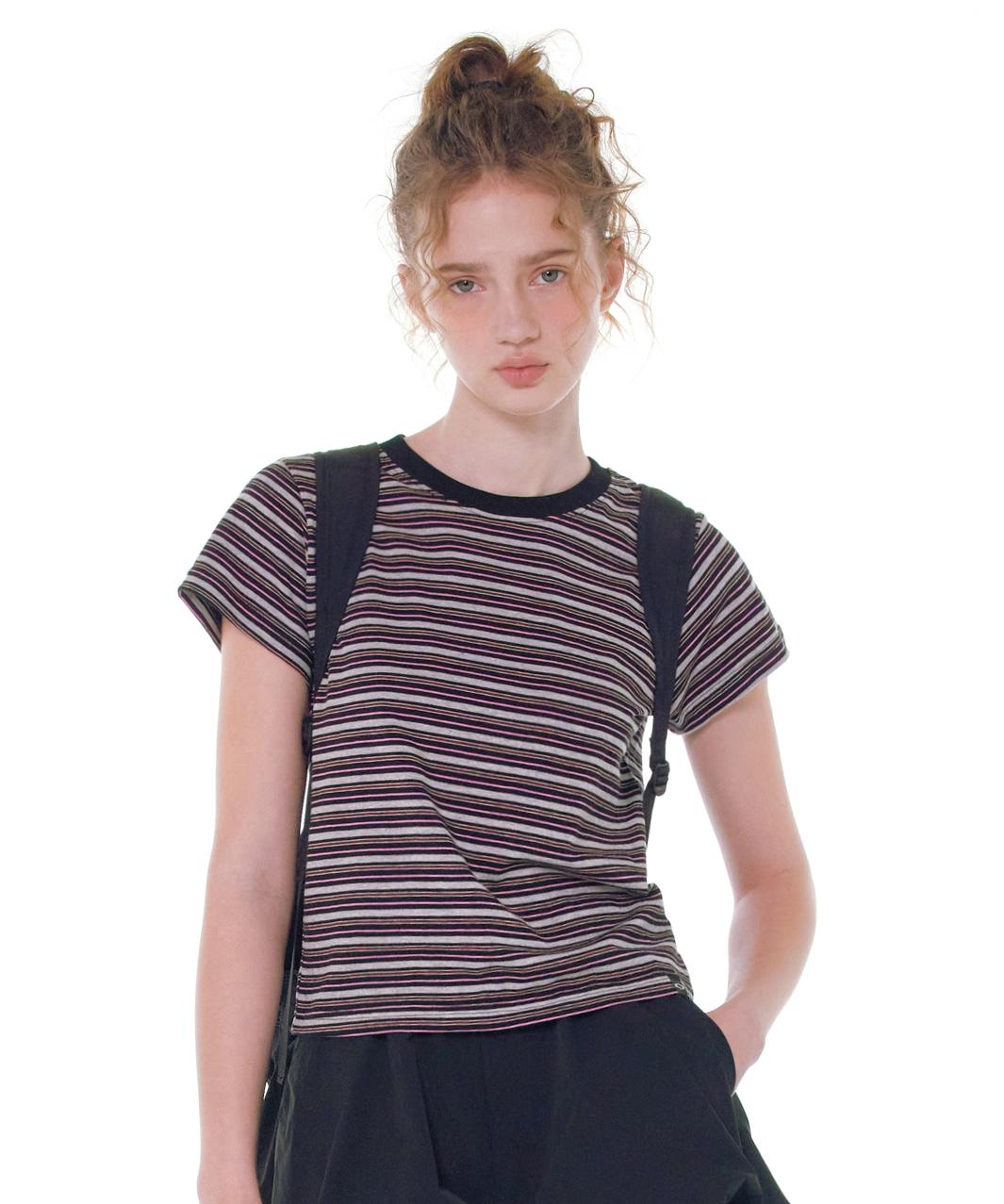 Noiago Noi1646 Dusty Stripe T-Shirt (Black) Free