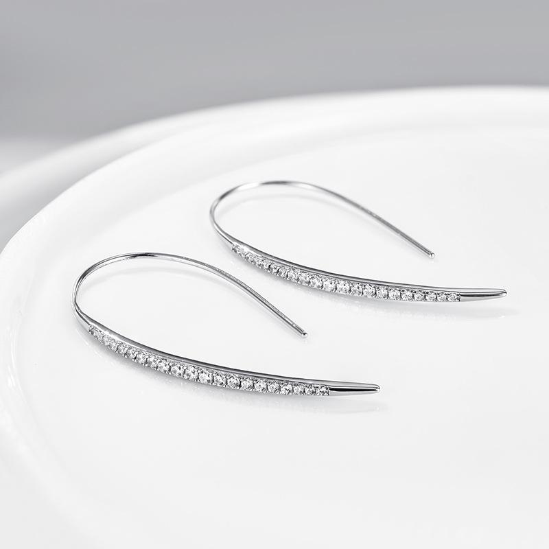 2026 new European and American simple and cold wind long earrings s925 sterling silver temperament earrings 925 silver