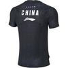 Li Ning Letter V Neck Breathable Versatile Short Sleeve Badminton Shirt Men tops AAYP277-4