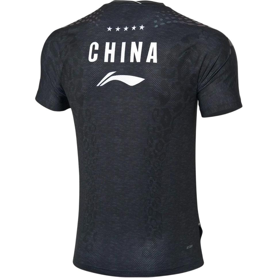 

Li Ning Letter V Neck Breathable Versatile Short Sleeve Badminton Shirt Men tops AAYP277-4 2XL