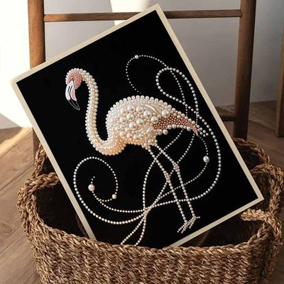 Pearl Japanese Crane DIY Diamond Art Kits 15.7x19.6inch Gem Art Diamond Painting Kits Without Frame for Adults Gift Idea Home Wall Decor