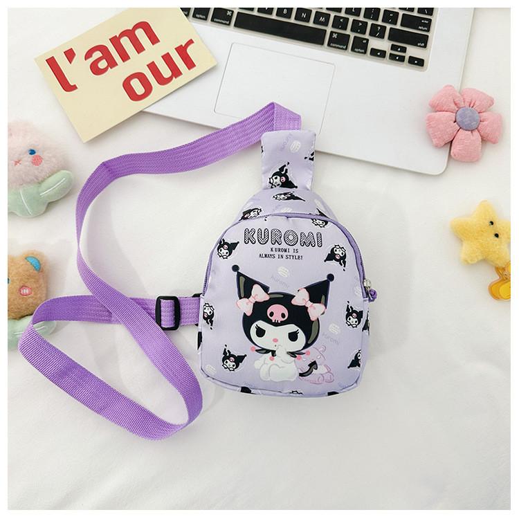 Hello Kitty Kids Crossbody Bag Lightweight Nylon Chest Pack For Daily Essentials Unisex Design