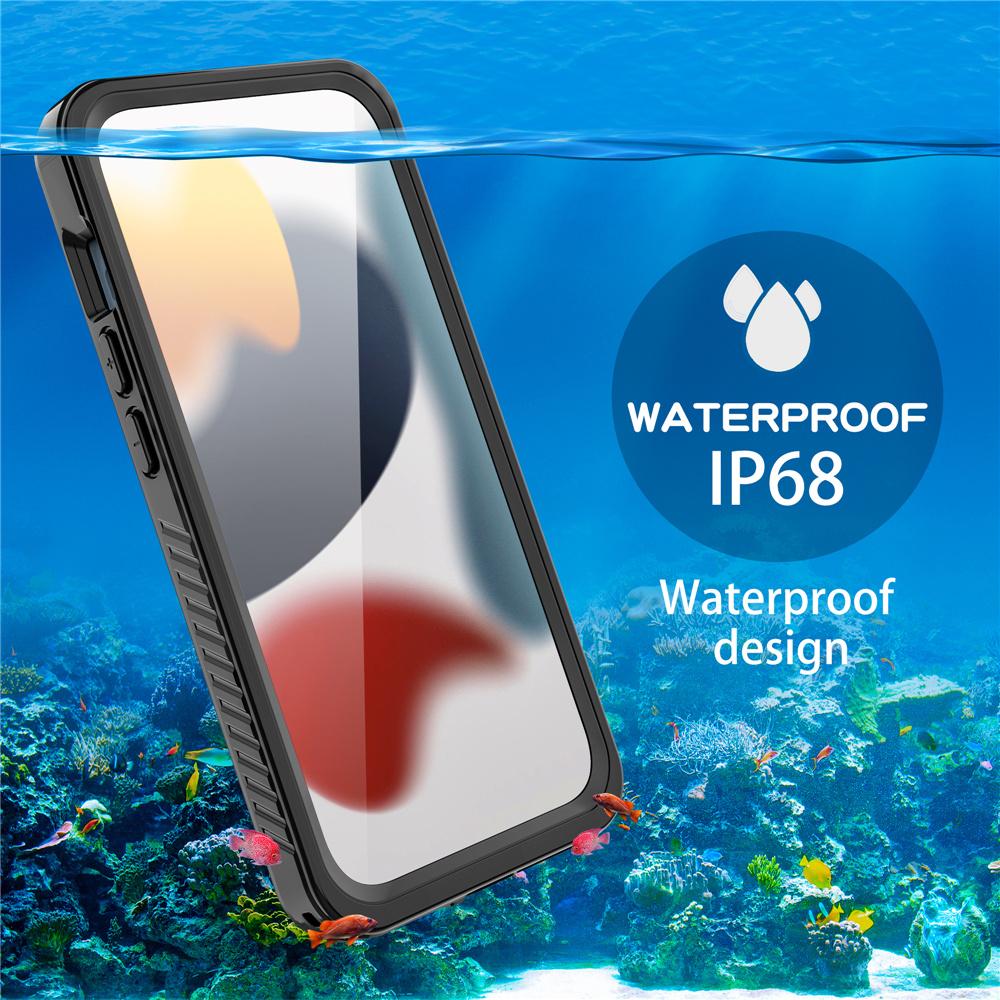 REDPEPPER FS Series for iPhone 15 Pro Max IP68 Waterproof Cellphone Case Clear Back Panel Underwater Diving Cover