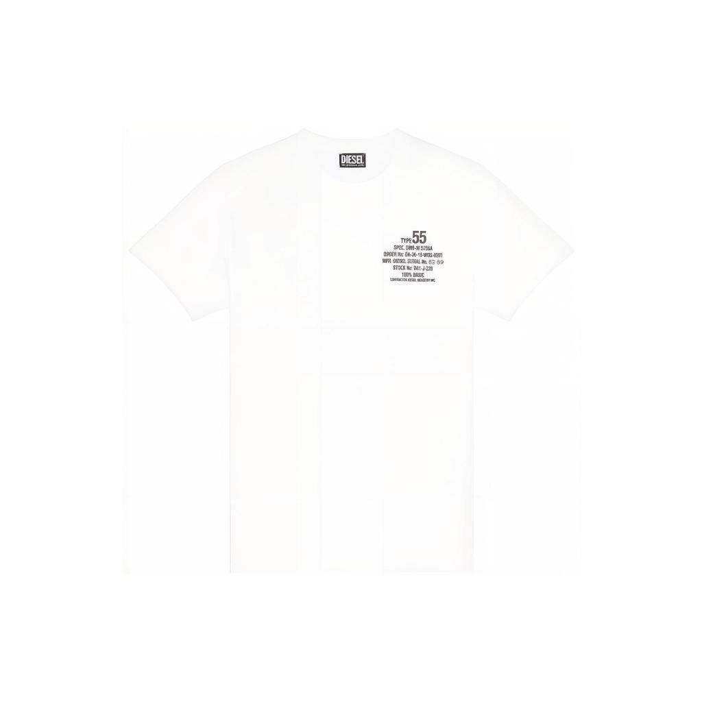 DIESEL T-Shirts Men's White Crew Neck Thin Straight Fit A064980GRAI100