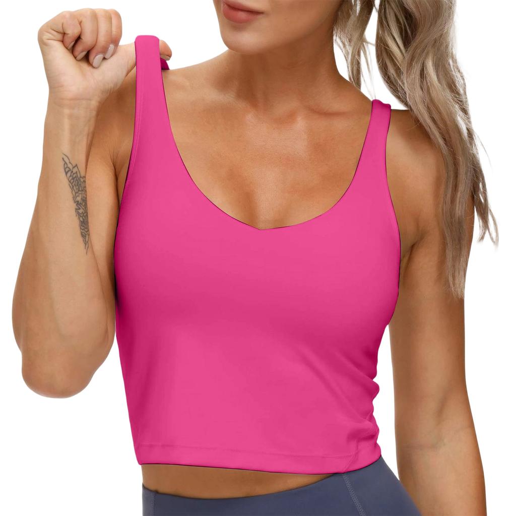 Women's Sports Bra Vest Without Steel Ring, Chest Cushion, Wide Shoulder Strap, Running Top