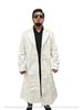 Handmade Formal Casual Workwear Stylish White Men Genuine Leather Trench Coat