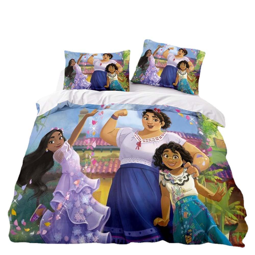 Magic Full House Three-Piece 3D Digital Printing Quilt Cover Pillowcase