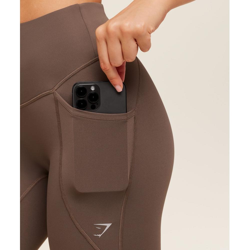 Gymshark Running Pocket Leggings Camo Brown B3c7s Nby9