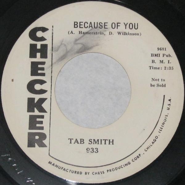 

7inch Record TAB SMITH Because Of You 933PROMO Checker 1959 US Jazz Used