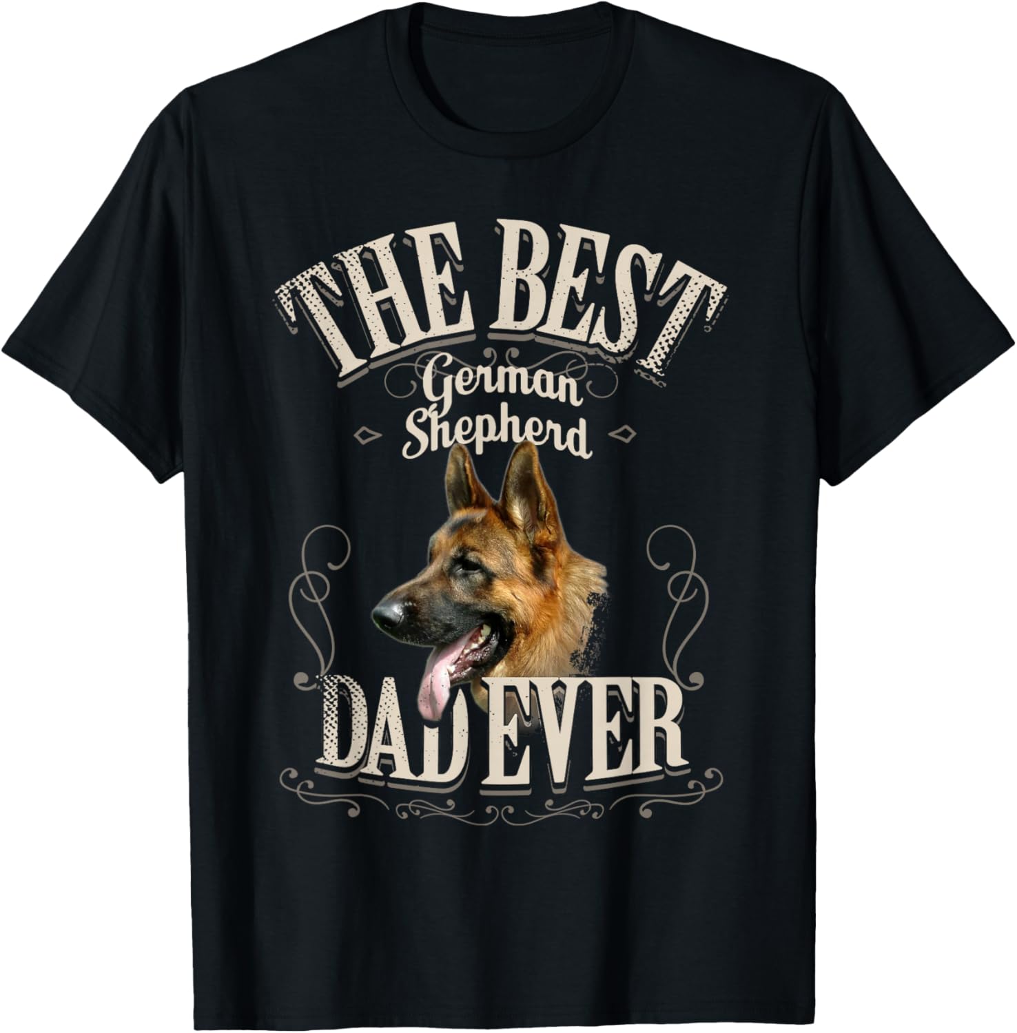 

Best German Shepherd Dad Ever Graphic Tee Men Short Sleeve Casual Cotton TShirt - Men s Summer Cotton Graphic Tee S разноцветный