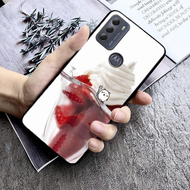 Phone Case For Moto G86 G85 G75 G15 G05 G56 G72 G53 G54 G84 G60 G31 G32 G24  G 5G G Play Strawberry Cat Cartoon