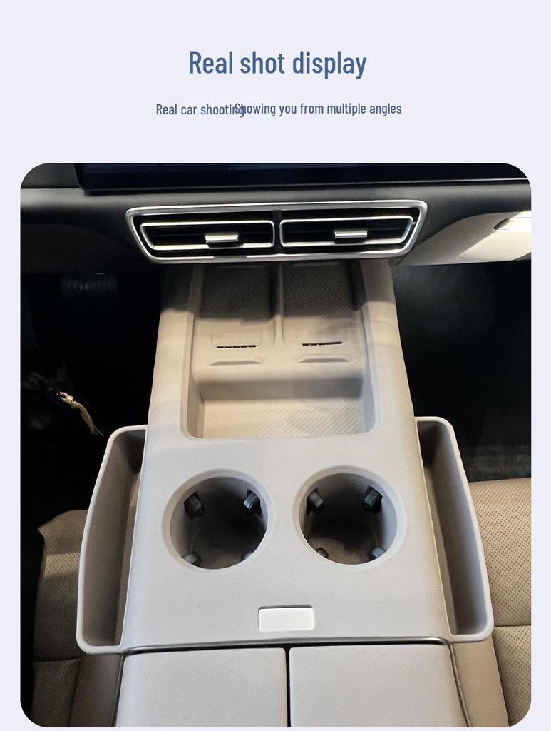 Wireless Charging Silicone Pad & Cup Holder for Ideal L6-L9: Gear Shift Protection & Interior Upgrade