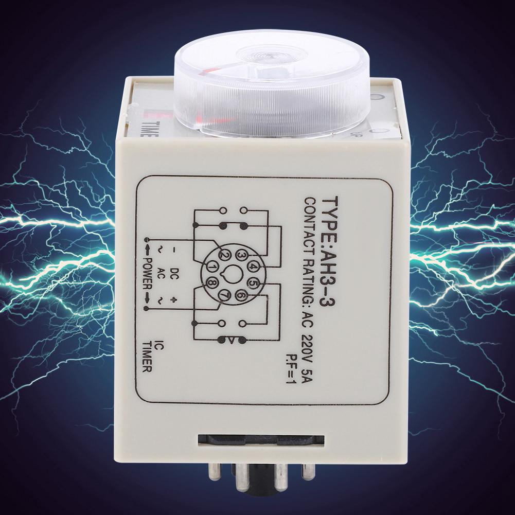 AH3 3 Time Relay Adjustable Delay Timer Switch AC 220V for Automatic  Control System