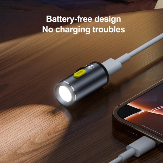 Outdoor Mini Flashlight USB Rechargeable High Lumens Aluminum Alloy Ultra