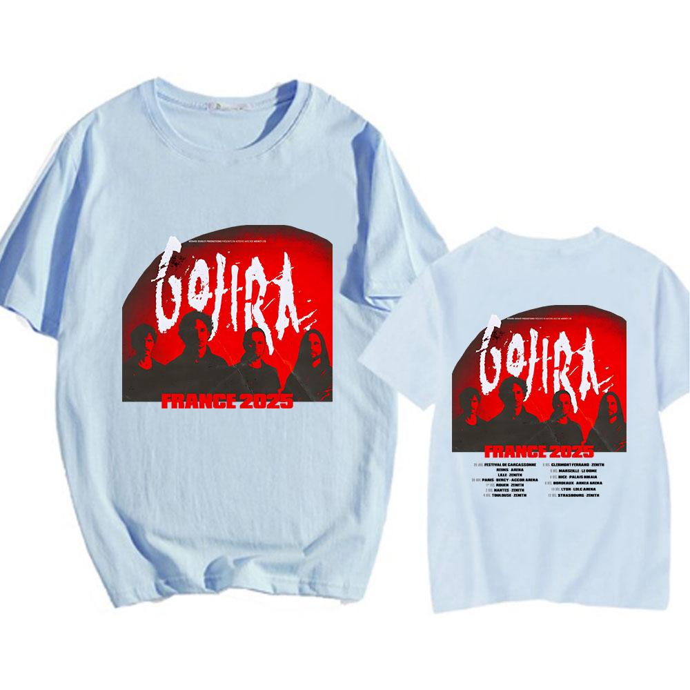 Gojira Summer 2025 Tour Tshirts Unisex Short Sleeve Cotton T-shirt Men/Women Clothes Heavy Mental Band Printing Tees