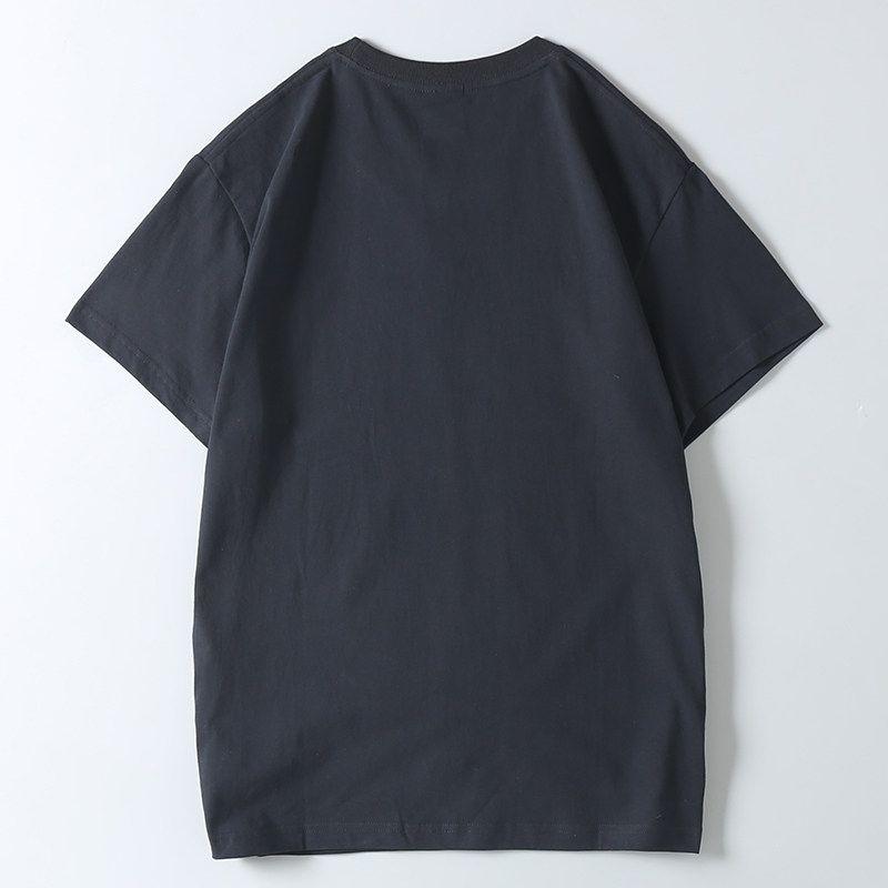 Foreign Trade Surplus Cotton Washed Carbon Brushed Summer Men's Sports Casual Round Neck Solid Color Embroidered Short-Sleeve T-Shirt