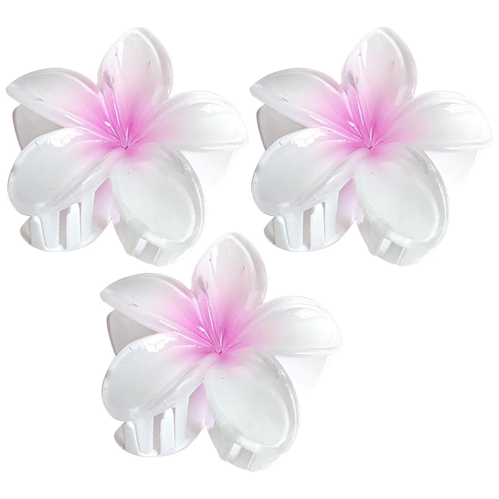 

3 шт. заколки-крабы для волос с франжипани для женщин и девочек, нескользящие, модные аксессуары для волос, крабы с сильной фиксацией для густых волос One Size