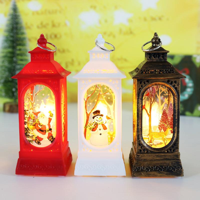 1Pc Christmas Decorations Small Lanterns Candle Lamps Electronic Snowman Night Lights Christmas Gifts Desktop Ornaments