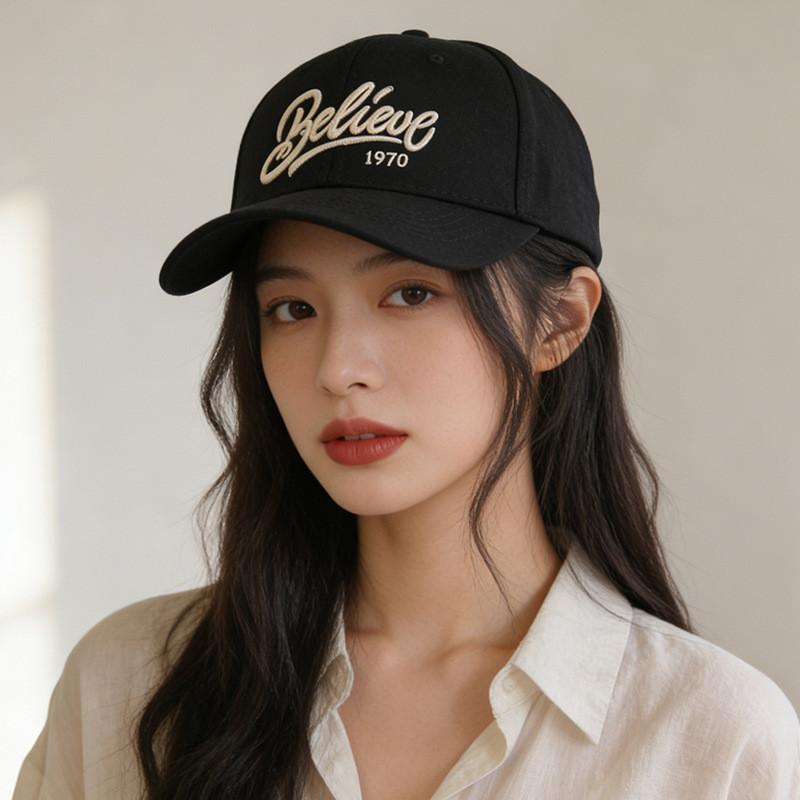 Cotton Baseball Cap With Embroidered For Summer Sun Protection