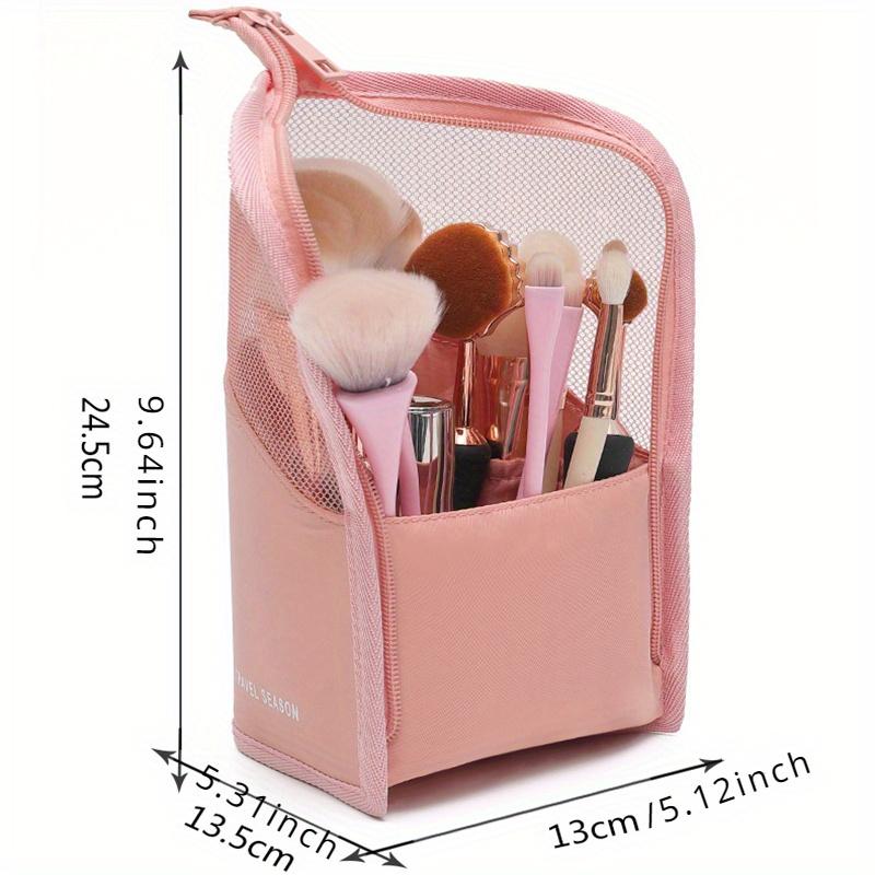 1 Pc Stand Cosmetic Bag for Women Clear Zipper Makeup Bag Travel Female Makeup Brush Holder Organizer Toiletry Bag