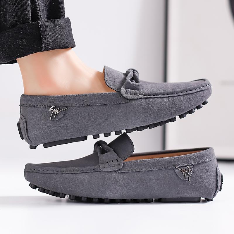 Leichte Herren Freizeitschuhe Slipper aus Leder Klassischer Herren-Fahrschuh Bequemer Herren-Loafer