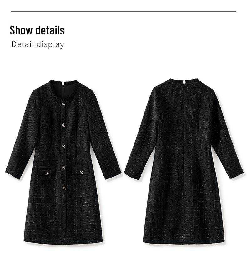 Nanyou Vynikající krajkové tvídové šaty – Podzim/Zima