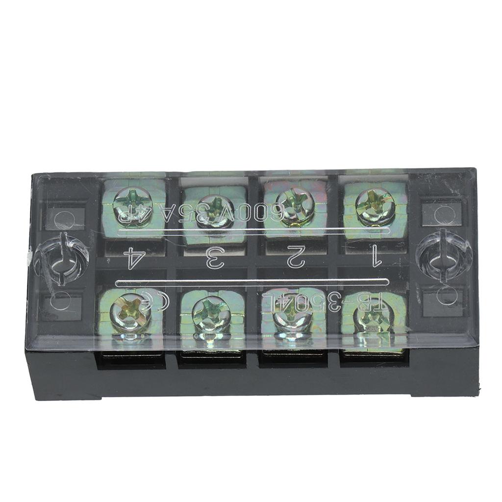 4Pcs Terminal Strip Block TB Fixed Large Current Copper Contactor Circuit Terminal Block 600V 35A 4 Positions