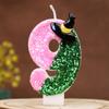 Sequin Number Birthday Candle 0-9 Creative Cake Decoration First Year Number Candle Wizard Hat