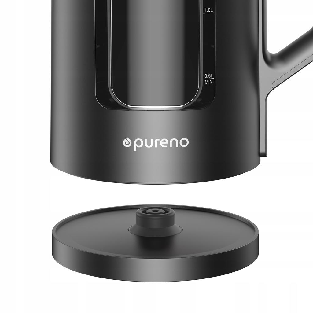 KeepWarm LED PURENO K100 black glass electric kettle with regulation