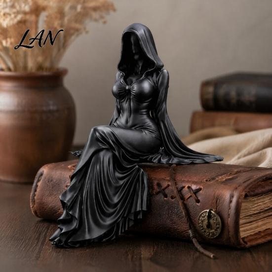 3D Printed Gothic Sculpture Reaper Goddess Figurine Ornaments, Dark Style Sculpture, Abstract Art Faceless Statue for Desktop Bookshelf Decor Durable