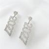 Sparkling 2027 Number Rhinestone Earrings for Women New Year Party Dangle Drop Earrings Fashion Jewelry Gift